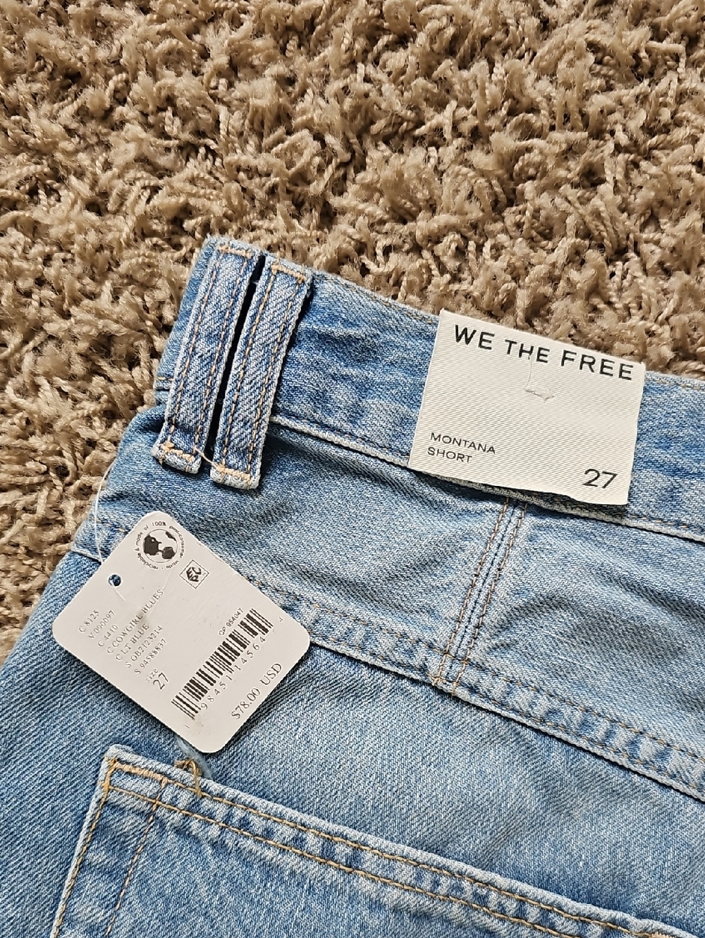 NWT We The Free Montana Shorts Jean Bermuda 27 Cowgirl Blues Cotton - Picture 9 of 12